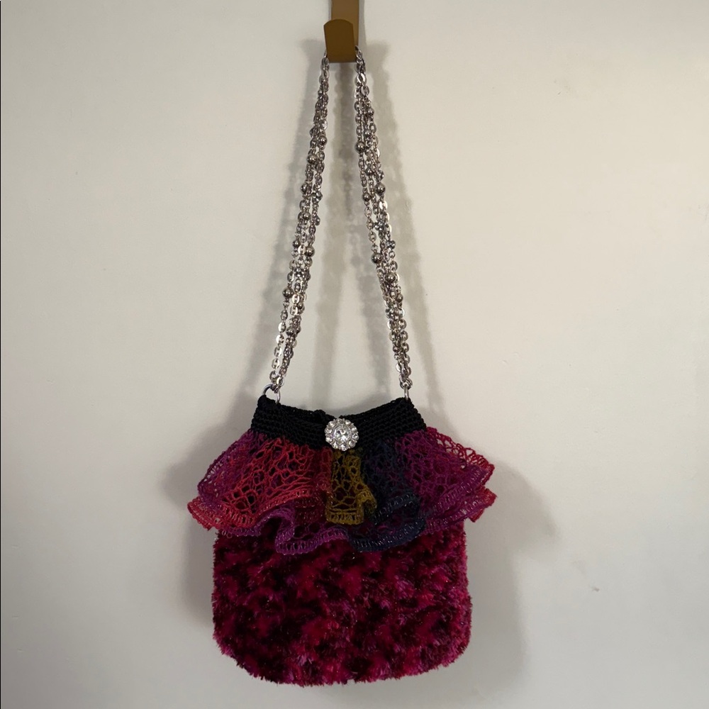 Handmade Multicolor Ruffled Women's Bag - Picture 3 of 17